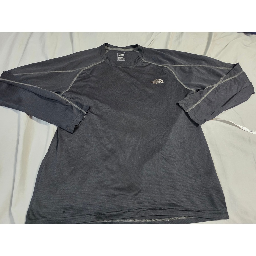 The North Face Mens FlashDry Long Sleeve Shirt Gray Athletic Crew Neck Small